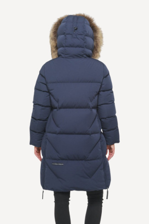 Пальто пуховое Марго SkyStretch Goose (Женский; 46; Индиго без*Меха)